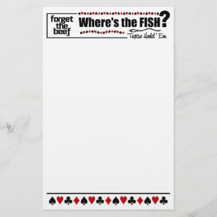 Poker stationary, customize stationery