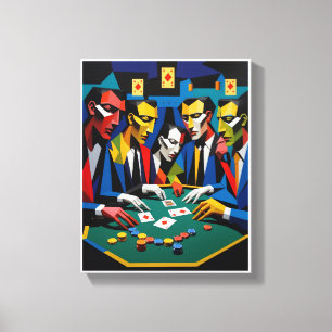 Poker Strategy Abstract Geometric Art  Canvas Print