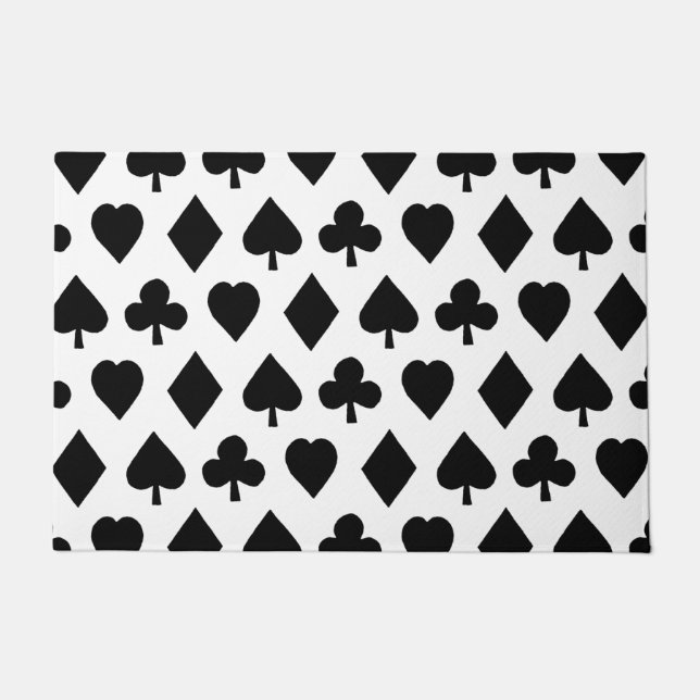 Poker Suits Pattern CUSTOM BACKGROUND COLOR Doormat (Front)