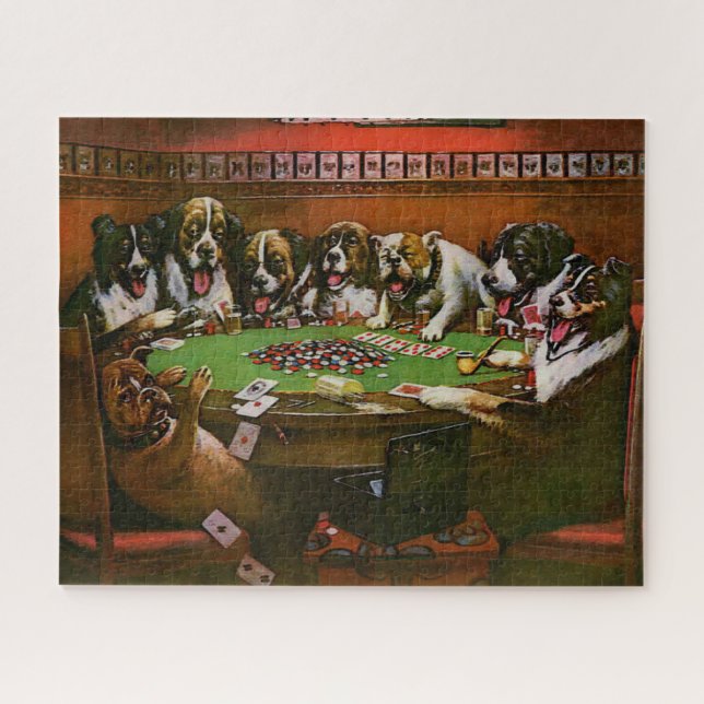 Poker Sympathy Dogs Playing Poker Coolidge 1903  Jigsaw Puzzle (Horizontal)