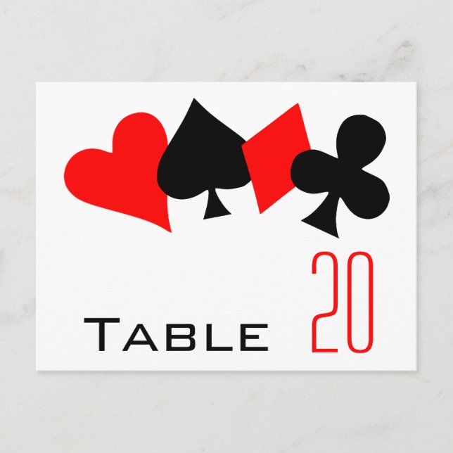 Poker Table Number Postcard (Front)