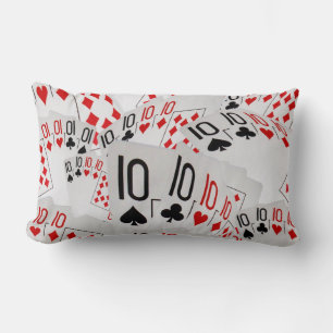 Poker, Tens In A Layered Pattern Lumbar Cushion