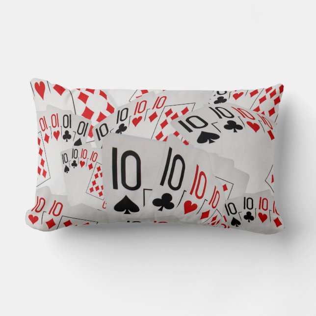Poker, Tens In A Layered Pattern Lumbar Cushion (Front)