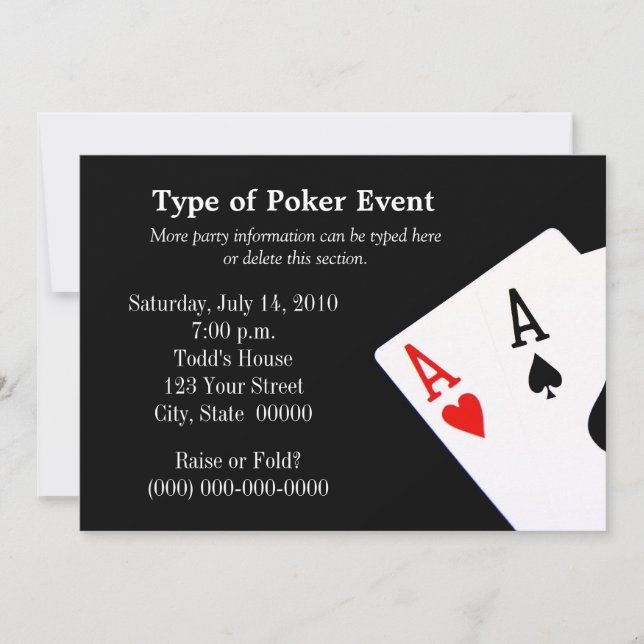 Poker Themed Invitations (Front)