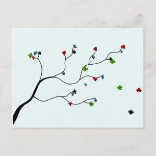 Poker tree modern design postcard