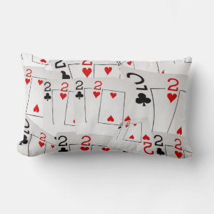 Poker, Twos In A Layered Pattern, Lumbar Cushion. Pillow