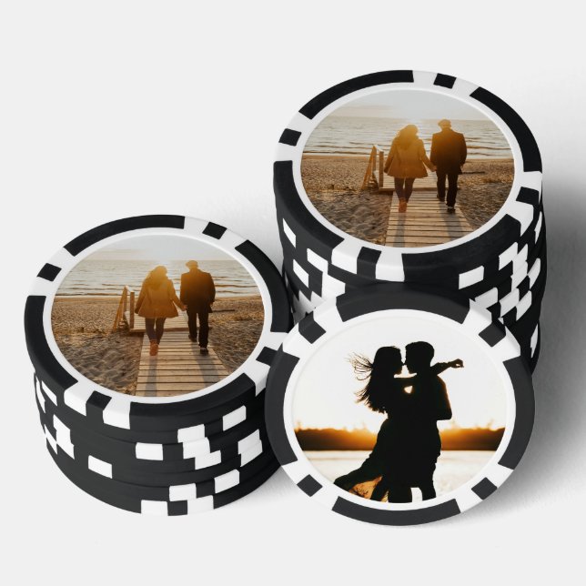 Poker Wedding Favour Poker Chip 2 Photo Personaliz (Stack)