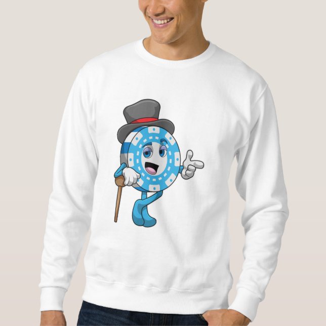 Poker with Poker chips Sweatshirt (Front)