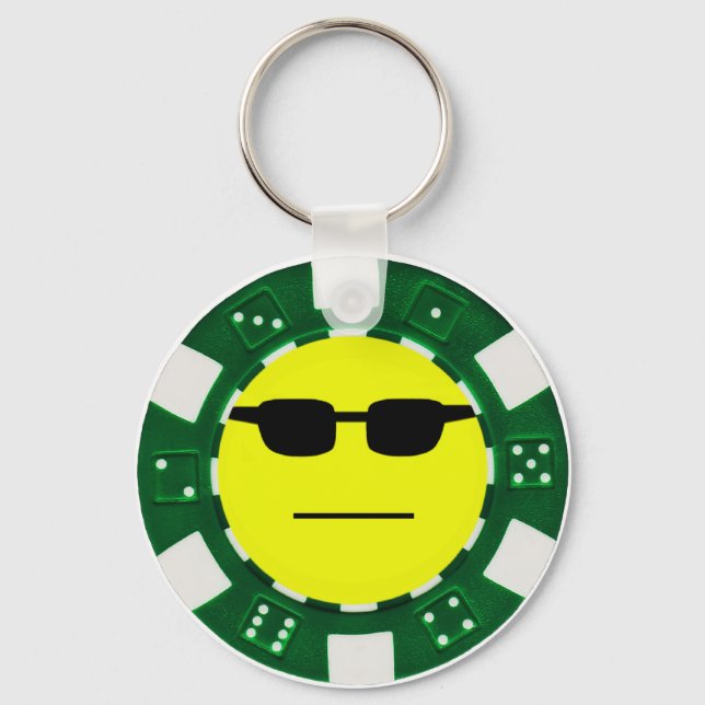 pokerface green keychain (Front)