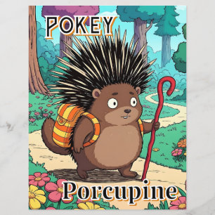 Pokey Porcupine Cute Cartoon Kid's Nursery Art