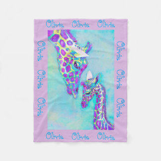 Polaire aqua personalizable et couverture pourpre de