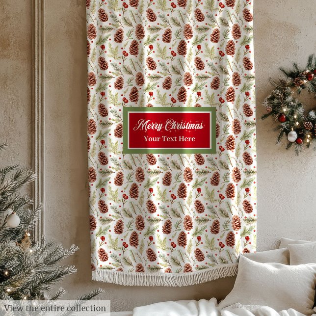 Polaire Aquarelle cônes de pin vert pastel couverture fest (Watercolor pine cones pastel green festive blanket)