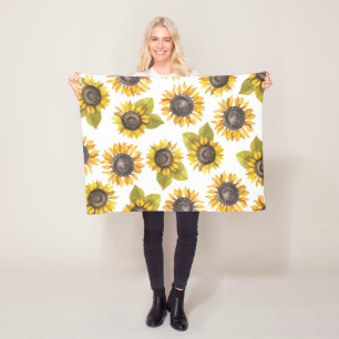 Polaire Aquarelle Motif de tournesol Couverture bébé