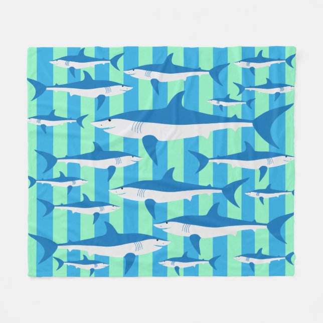 Polaire Attaque de requin Jetez la couverture (Devant (Horizontal))