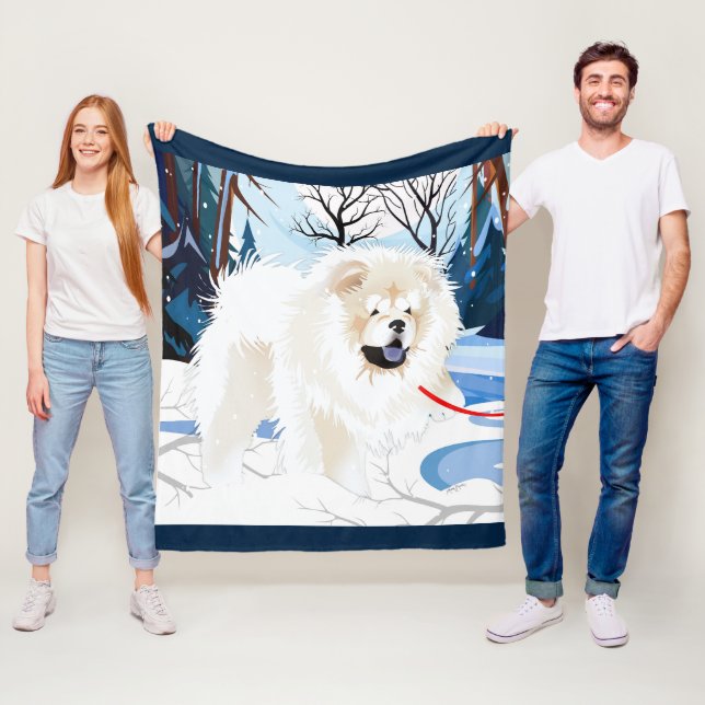 Polaire AU-DESSUS DE LA RIVIÈRE Chow Fleece couverture (En situation)