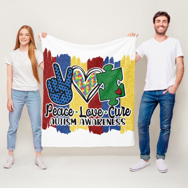 Polaire Autisme - Couverture en polaire, 50"x60" (En situation)