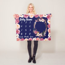 Bébé Couverture de jalon personnalisé bébé fille c