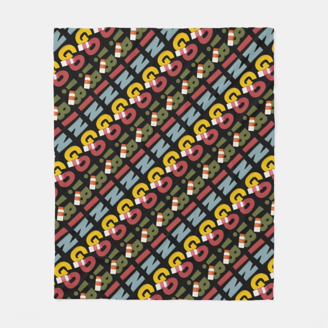 Polaire Bingo Jeu mot d'art flece couverture (Devant)