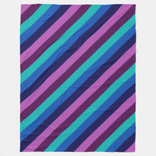 Polaire Bleu pourpre Turquoise rayures Grosse couverture e