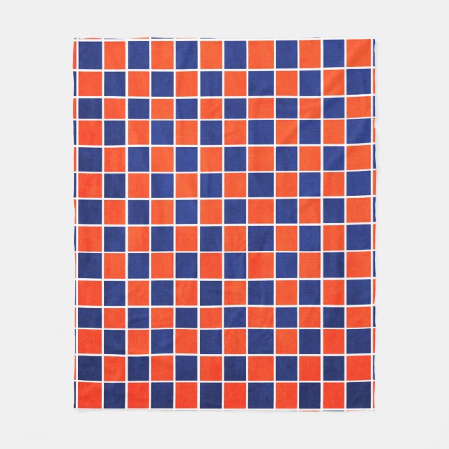 Polaire Bleu royal et couverture Checkered orange (Devant)
