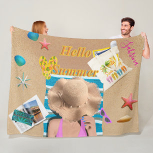 Polaire Bonjour Amusement Été Plage Mer Sable Couverture P