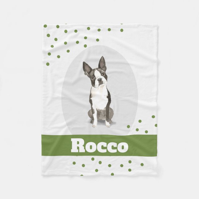 Polaire Boston Terrier Dog couverture de points personnali (Devant)