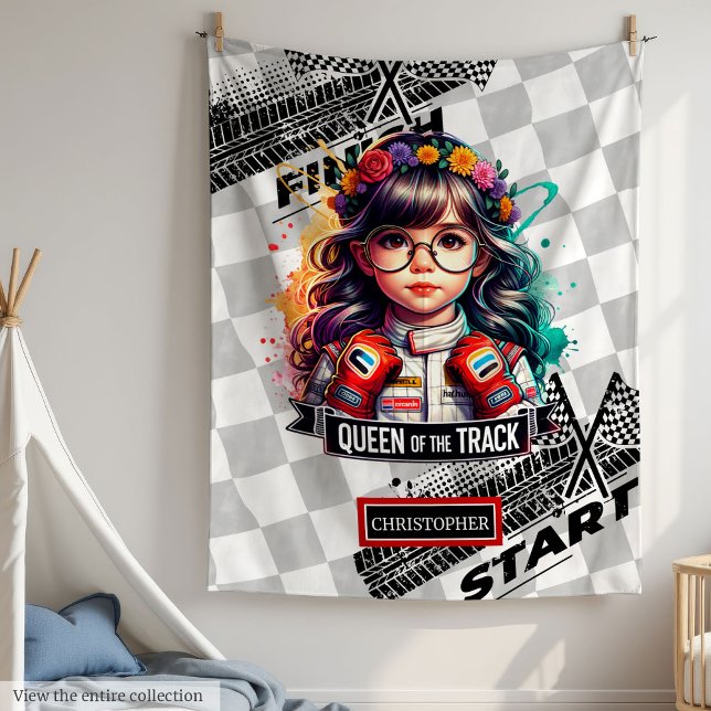 Polaire Cascade classique Sport Voiture Racing Couverture  (Classic Watercolor Sport Car Racing Girl Blanket)