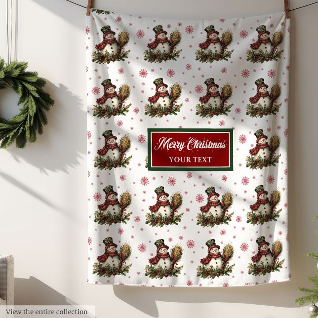 Polaire Cosy personnalisé rouge vert Noël couverture cadea (Cozy Personalized Red Green Christmas Blanket Gift 🎄)