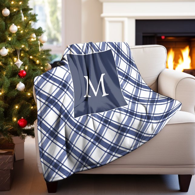 Polaire Couverture à carreaux bleus (Blue Plaid Blanket
)