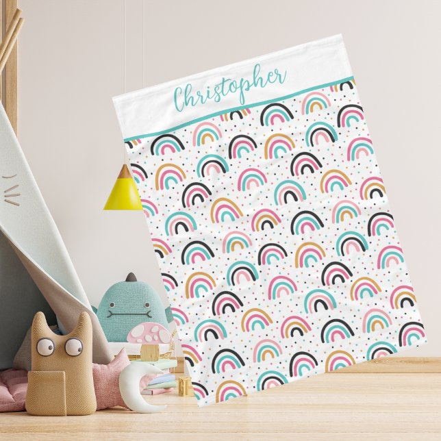 Polaire Couverture bébé arc-en-ciel bohème personnalisée s (Créateur téléchargé)