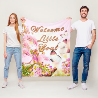 Polaire Couverture bébé Bienvenue Petite Âme — Douce Fauss