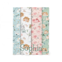 Couverture bébé fantaisiste motifs d'animaux de fo