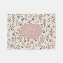 Couverture bébé fleur sauvage Pépinière personnali
