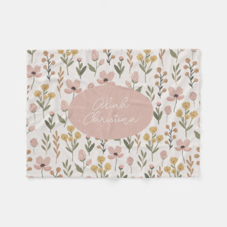 Polaire Couverture bébé fleur sauvage Pépinière personnali