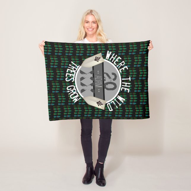 Polaire Couverture bébé garçon customisée | Boho Woodland (En situation)