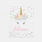 Couverture bébé licorne personnalisée