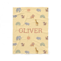Couverture bébé personnalisée Safari Animal avec n