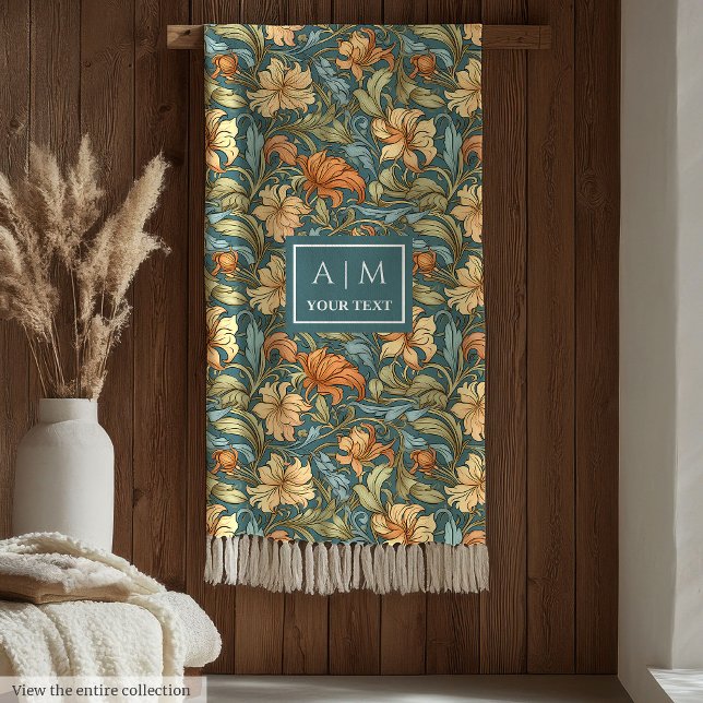 Polaire Couverture botanique pastel d'inspiration Morris c (Classic Morris inspired pastel botanical blanket)