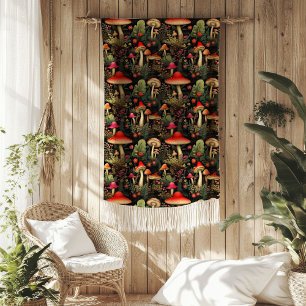 Polaire Couverture Champêtre Champignons & Atmosphère Bois