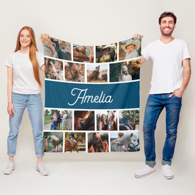 Polaire Couverture Cheval Pour Filles, Couverture Nom Enfa (En situation)