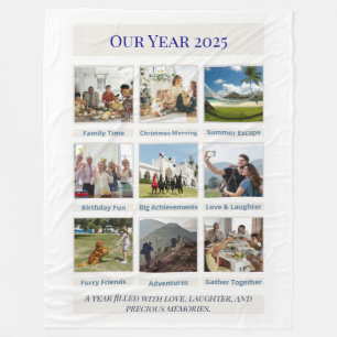 Polaire Couverture Collage photo 3×3 personnalisée Notre
