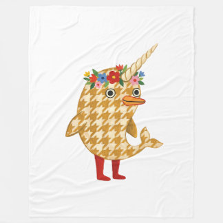 Polaire Couverture Couronne de Fleurs de Narval