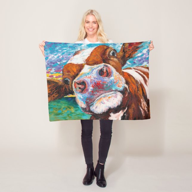 Polaire Couverture curieuse de vache (En situation)