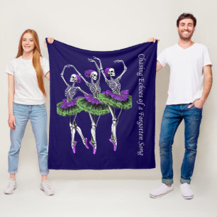 Polaire Couverture de ballerine squelette vert violet