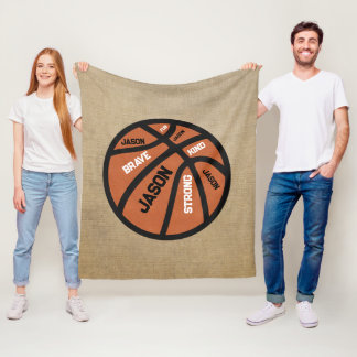 Polaire Couverture de basketball personnalisée Ajoutez vot