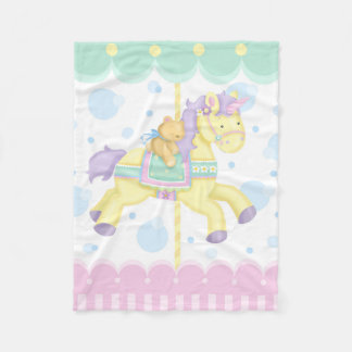 Polaire Couverture de bébé de cheval de carrousel