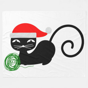 Polaire couverture de chat père Noël xmas