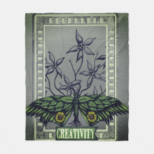 Polaire Couverture de créativité verte et grise