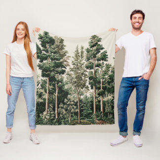 Polaire Couverture de forêt verte foncée Cottagecore