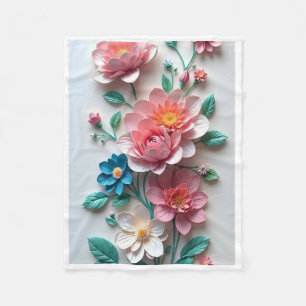 Polaire Couverture de jet ADOM en papier fleurs artistique